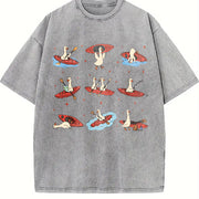 Silly Goose Kayaking Vintage Washed T-Shirt in Gray