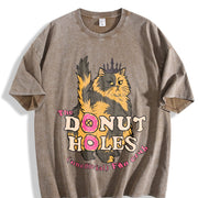 Donut Holes Fan Club Vintage Washed T-Shirt in Brown
