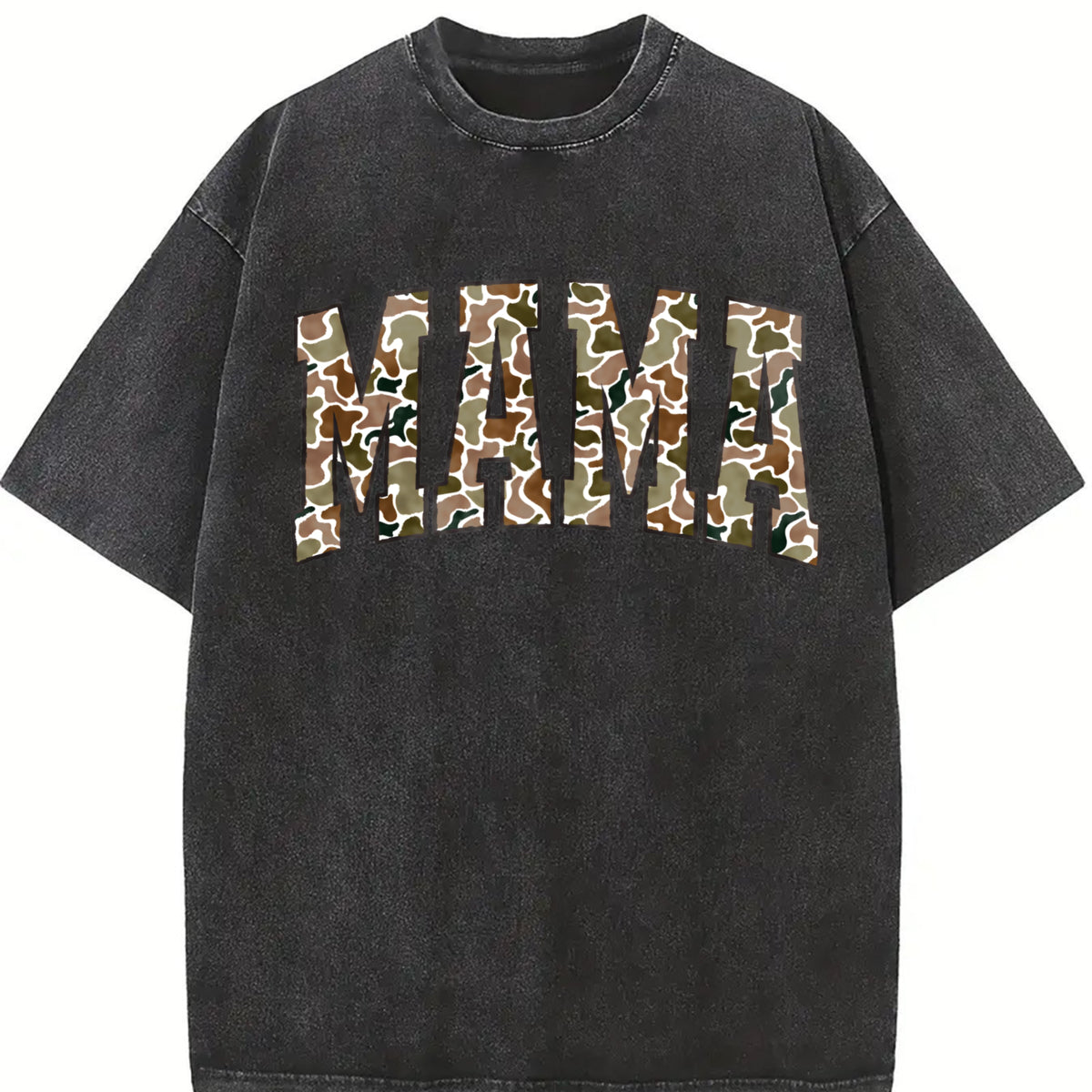 Camouflage Mama Camo Mama Vintage Washed T-Shirt in Black