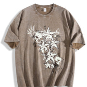 Y2K Red Goth E-girl Gothic 90s Vintage Washed T-Shirt in Brown