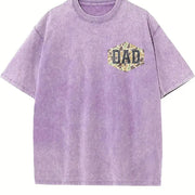 Camouflage Dad Retro Varsity Dad Vintage Washed T-Shirt in Purple