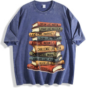 Black History Month Black Leaders African American vintage washed oversized T-shirt in Blue