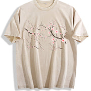 Cherry Blossom ® Retro Sakura Vintage Washed T-Shirt in Beige