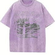 Visualize Industrial Collapse Vintage Washed T-Shirt in Purple