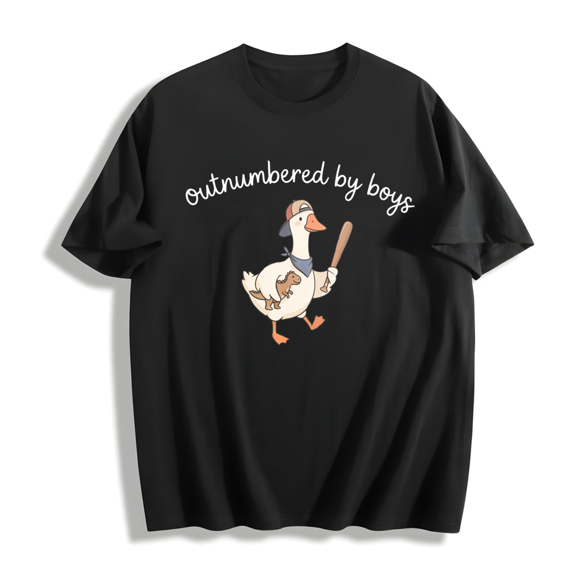 Outnumbered by Boys Cotton T-Shirt in Black
