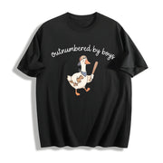 Outnumbered by Boys Cotton T-Shirt in Black