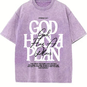 Christian God Has a Plan (Jeremiah 29:11) Front & Back Vintage Washed T-Shirt in Purple