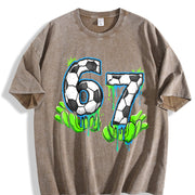 67 Soccer Vintage Washed T-Shirt in Brown