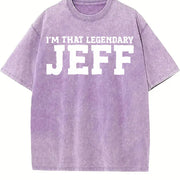 I'm That Legendary Jeff Vintage Washed T-Shirt in Purple