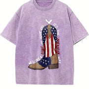 Courtesy of the Red Toby American Ride White and Blue vintage washed oversized T-shirt in Purple