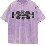 Reflection Tree Vintage Washed T-Shirt in Purple