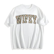 Camouflage Wifey Mrs Cotton T-Shirt in White