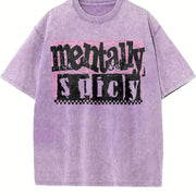 Mentally Spicy Snarky Vintage Washed T-Shirt in Purple