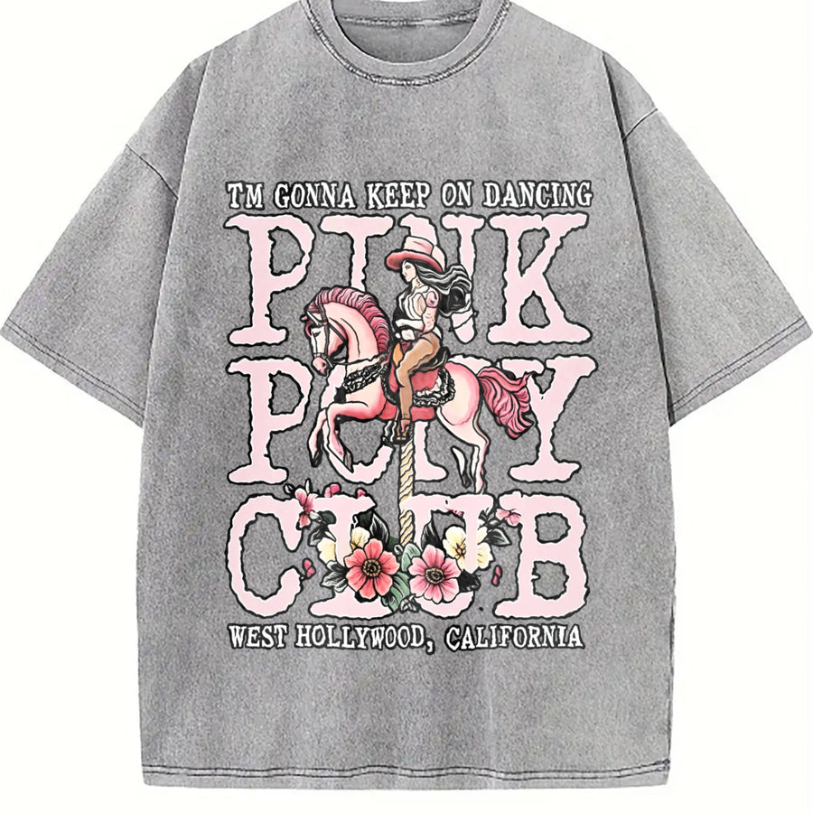 Pink Pony Club Sleeveless Tank Vintage Washed T-Shirt in Gray