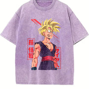 Super Saiyan Warrior Gohan Vintage Washed T-Shirt in Purple