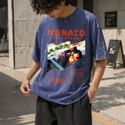 Monaco Grand Prix 1984 Vintage Washed T-Shirt in Blue