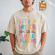 I Love My Job for All the Little Reasons Vintage Washed T-Shirt in Beige
