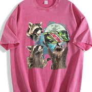 Three Raccoons Mountain Dew vintage washed oversized T-shirt in Red