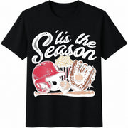 ’Tis the Season Baseball Cotton T-Shirt in Black