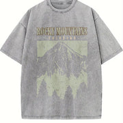 Mountain vintage washed oversized T-shirt in Gray