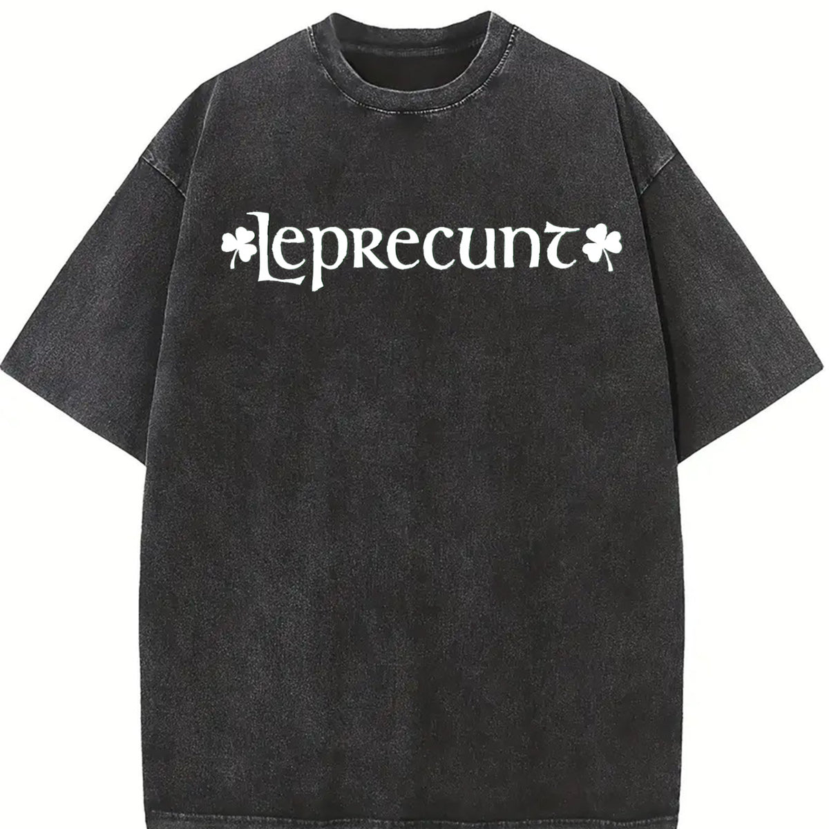 Leprecunt Baby - LEPRECUNT St. Patrick's Day Baby - vintage washed oversized T-shirt in Black