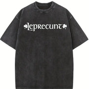 Leprecunt Baby - LEPRECUNT St. Patrick's Day Baby - vintage washed oversized T-shirt in Black