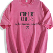 C'Mere Fellers Make Heaven Crowded Vintage Washed T-Shirt in Red