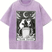 Team Trash Tarot Card Vintage Washed T-Shirt in Purple