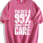 There's a 99 Percent Chance I Don't Care Vintage Washed T-Shirt in Red
