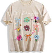 In Street Retro a Heavy. This Distressed Has Vintage Washed T-Shirt in Beige
