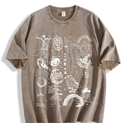 Stevie Nicks Tracklist Vintage Washed T-Shirt in Brown