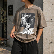 Lilo Fighting Myrtle Meme Vintage Washed T-Shirt in Brown