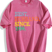 Custom Wedding Anniversary Vintage Washed T-Shirt in Red