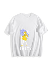 Salty Rain Girl Cotton T-Shirt in White