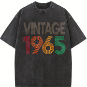 61st Birthday 1965 Vintage Washed T-Shirt in Black