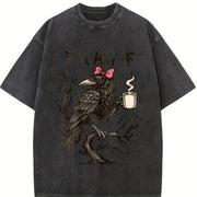 Crow F-caw-f Vintage Washed T-Shirt in Black