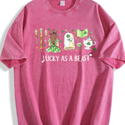 St. Patrick’s Day Lucky As Vintage Washed T-Shirt in Red