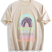 Your Little Ray of Sarcastic Sunshine Has Arrived Vintage Washed T-Shirt in Beige
