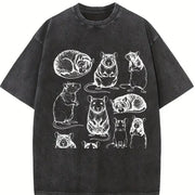 Rats 90s Tattoo Retro ® Y2k Mouse Vintage Washed T-Shirt in Black