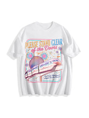 Please Stand Clear of the Doors Cotton T-Shirt in White
