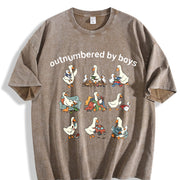 Boy Mom Goose Boy Mama Vintage Washed T-Shirt in Brown