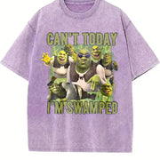 Can't Today I'm Swamped Vintage Washed T-Shirt in Purple