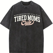 Tired Moms Club Vintage Washed T-Shirt in Black