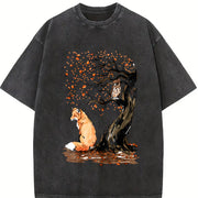 Spring/ Fox Owl Vintage Washed T-Shirt in Black