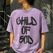 Child of God Vintage Washed T-Shirt in Purple