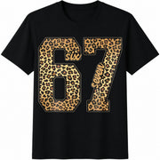 Leopard 67 Six Seven Cotton T-Shirt in Black