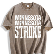 Minnesota Strong Never Forget Minnesota Vintage Washed T-Shirt in Brown