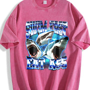 Swim Fast Eat A... Vintage Washed T-Shirt in Red