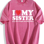 I Love My Sister Yes She Bought Me This Trending vintage washed oversized T-shirt in Red