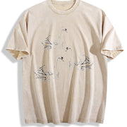 Swan 90s Retro ® Y2k Swan Vintage Washed T-Shirt in Beige